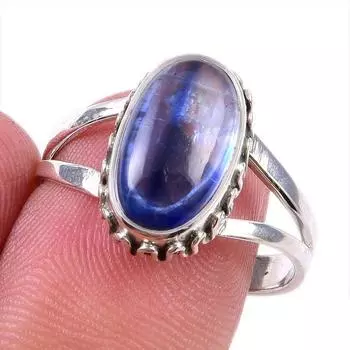 Natural Kyanite Gemstone Handmade 925 Solid Sterling Silver Gift Ring S.9 t6M82