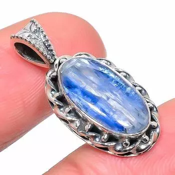 Natural Kyanite Gemstone Handmade 925 Solid Sterling Silver Pendant 1.14 R8j63