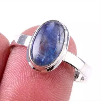 Natural Kyanite Gemstone Handmade 925 Solid Sterling Silver Gift Ring S.9 a6m76