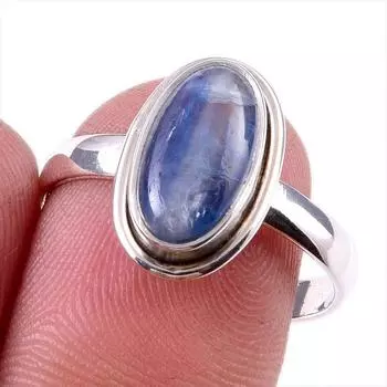 Natural Kyanite Gemstone Handmade 925 Solid Sterling Silver Gift Ring S.9 o1A74