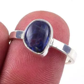 Natural Kyanite Gemstone Handmade 925 Solid Sterling Silver Ring Size 8 l2Y91