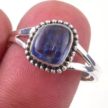 Natural Kyanite Gemstone Handmade 925 Solid Sterling Silver Ring Size 9 J0a76