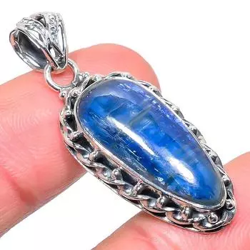 Natural Kyanite Gemstone Handmade 925 Solid Sterling Silver Pendant 1.77 b3v72