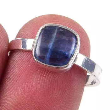 Natural Kyanite Gemstone Handmade 925 Solid Sterling Silver Ring Size 8 m9M10