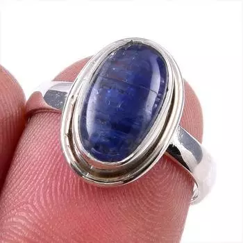 Natural Kyanite Gemstone Handmade 925 Solid Sterling Silver Gift Ring S.7 G3J11