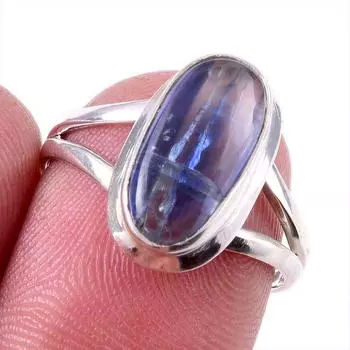 Natural Kyanite Gemstone Handmade 925 Solid Sterling Silver Gift Ring S.7 Y0F11