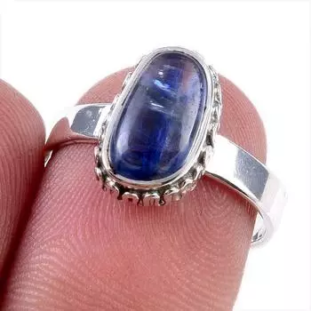 Natural Kyanite Gemstone Handmade 925 Solid Sterling Silver Gift Ring S.7 B7r79