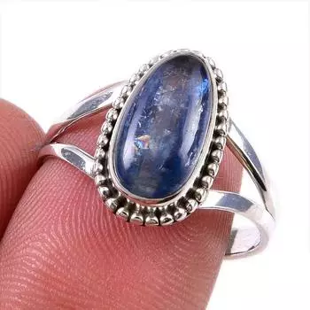Natural Kyanite Gemstone Handmade 925 Solid Sterling Silver Gift Ring S.9 Q2c16