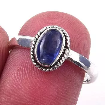 Natural Kyanite Gemstone Handmade 925 Solid Sterling Silver Ring Size 7 B8L58