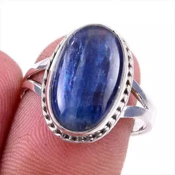 Natural Kyanite Gemstone Handmade 925 Solid Sterling Silver Gift Ring S.8 U0d87