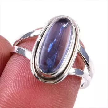 Natural Kyanite Gemstone Handmade 925 Solid Sterling Silver Gift Ring S.7 P7V99