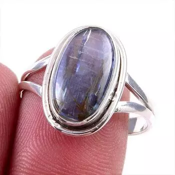 Natural Kyanite Gemstone Handmade 925 Solid Sterling Silver Gift Ring S.9 O5t03