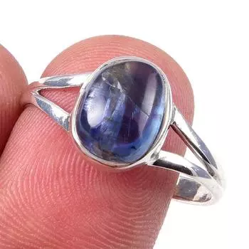 Natural Kyanite Gemstone Handmade 925 Solid Sterling Silver Ring Size 10 M0a74