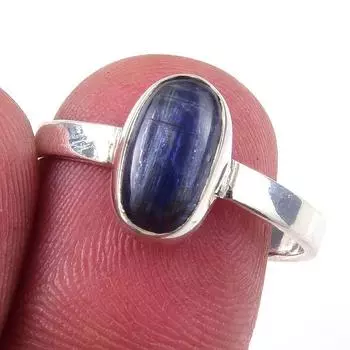 Natural Kyanite Gemstone Handmade 925 Solid Sterling Silver Ring Size 8 d8v91