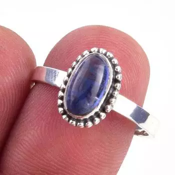 Natural Kyanite Gemstone Handmade 925 Solid Sterling Silver Ring Size 8 l4V52