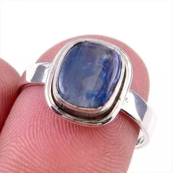 Natural Kyanite Gemstone Handmade 925 Solid Sterling Silver Gift Ring S.7 B4c18