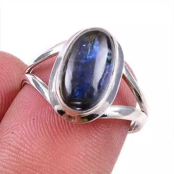 Natural Kyanite Gemstone Handmade 925 Solid Sterling Silver Gift Ring S.7 Y0t40