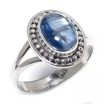 Natural Kyanite Gemstone Handmade 925 Solid Sterling Silver Gift Ring S.8 L8H05