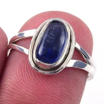 Natural Kyanite Gemstone Handmade 925 Solid Sterling Silver Ring Size 6 J1W19