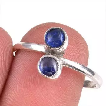 Natural Kyanite Gemstone Handmade 925 Solid Sterling Silver Gift Ring S.8 W9V47