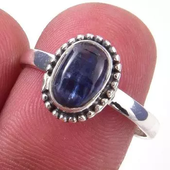 Natural Kyanite Gemstone Handmade 925 Solid Sterling Silver Ring Size 8 s0Z17