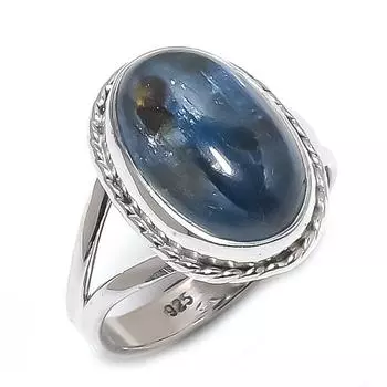 Natural Kyanite Gemstone Handmade 925 Solid Sterling Silver Gift Ring S.6 E5C20
