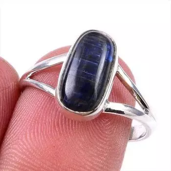 Natural Kyanite Gemstone Handmade 925 Solid Sterling Silver Gift Ring S.8 G3u78