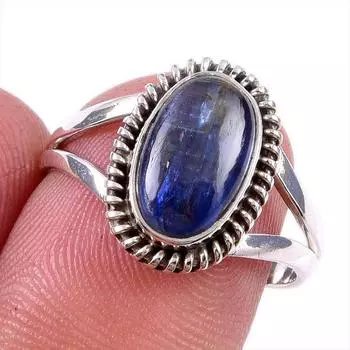 Natural Kyanite Gemstone Handmade 925 Solid Sterling Silver Gift Ring S.8 Q8e60