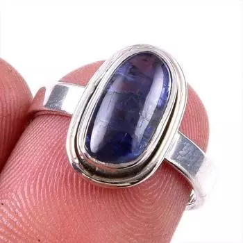 Natural Kyanite Gemstone Handmade 925 Solid Sterling Silver Gift Ring S.6 z7S00