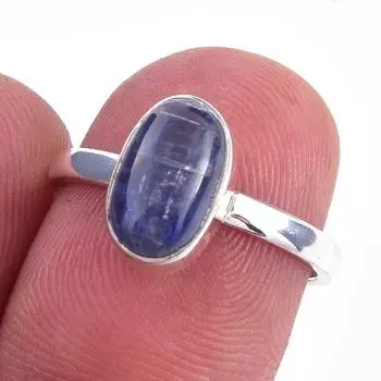 Natural Kyanite Gemstone Handmade 925 Solid Sterling Silver Ring Size 6 D9j09