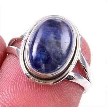 Natural Kyanite Gemstone Handmade 925 Solid Sterling Silver Gift Ring S.6 e6f47