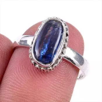 Natural Kyanite Gemstone Handmade 925 Solid Sterling Silver Gift Ring S.7 d8S99