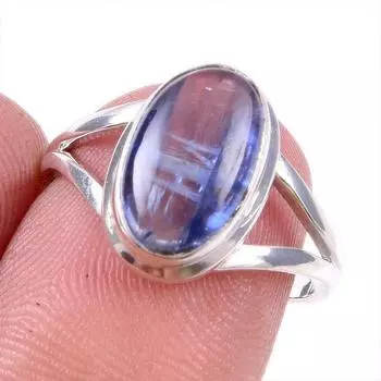 Natural Kyanite Gemstone Handmade 925 Solid Sterling Silver Gift Ring S.7 N9j00