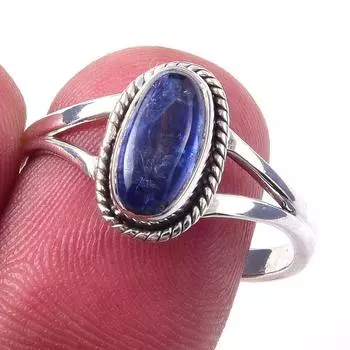 Natural Kyanite Gemstone Handmade 925 Solid Sterling Silver Ring Size 9 K9M06