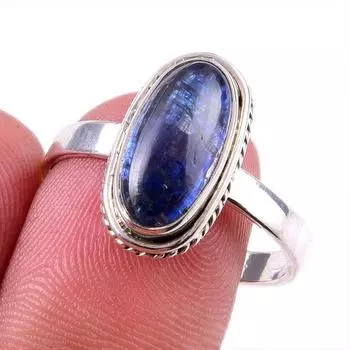 Natural Kyanite Gemstone Handmade 925 Solid Sterling Silver Gift Ring S.10 c3n93