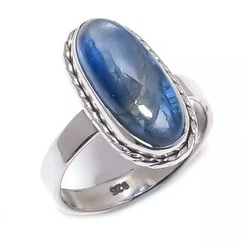 Natural Kyanite Gemstone Handmade 925 Solid Sterling Silver Gift Ring S.6 U6o93