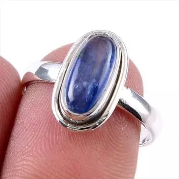 Natural Kyanite Gemstone Handmade 925 Solid Sterling Silver Gift Ring S.8 r5s62