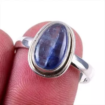 Natural Kyanite Gemstone Handmade 925 Solid Sterling Silver Gift Ring S.9 q1M25