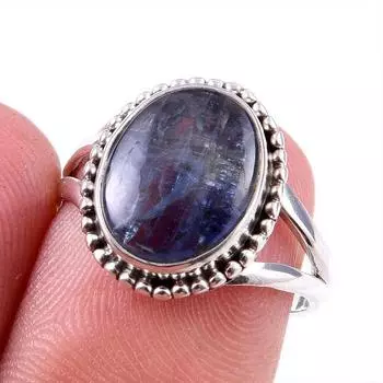 Natural Kyanite Gemstone Handmade 925 Solid Sterling Silver Gift Ring S.7 A9R78
