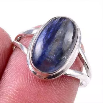 Natural Kyanite Gemstone Handmade 925 Solid Sterling Silver Gift Ring S.7 B3a02