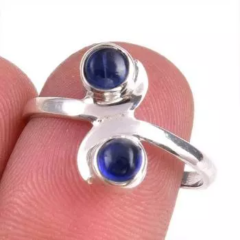 Natural Kyanite Gemstone Handmade 925 Solid Sterling Silver Gift Ring S.8 F9s72