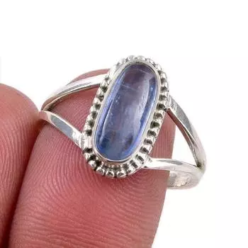Natural Kyanite Gemstone Handmade 925 Solid Sterling Silver Gift Ring S.9 A9t37