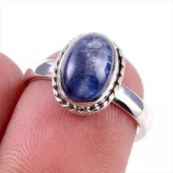 Natural Kyanite Gemstone Handmade 925 Solid Sterling Silver Gift Ring S.6 G2l49