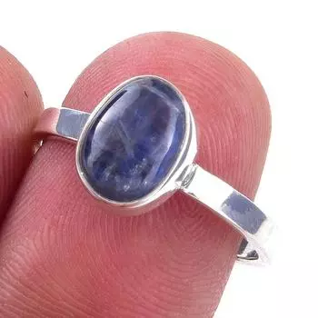 Natural Kyanite Gemstone Handmade 925 Solid Sterling Silver Ring Size 8 k5u55