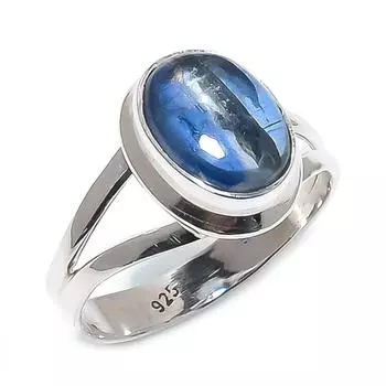 Natural Kyanite Gemstone Handmade 925 Solid Sterling Silver Gift Ring S.6 m0t23