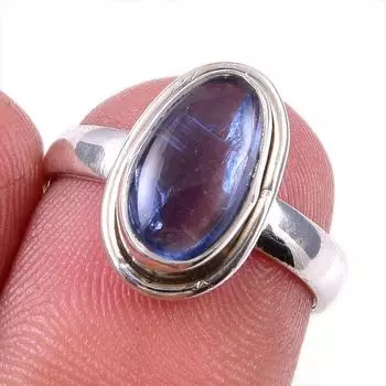 Natural Kyanite Gemstone Handmade 925 Solid Sterling Silver Gift Ring S.6 d2j43