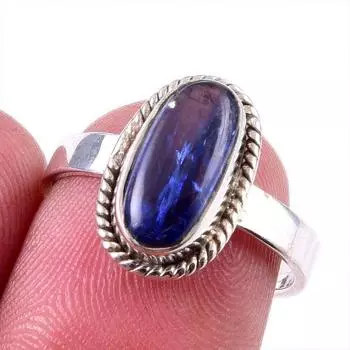 Natural Kyanite Gemstone Handmade 925 Solid Sterling Silver Gift Ring S.7 b6Q23