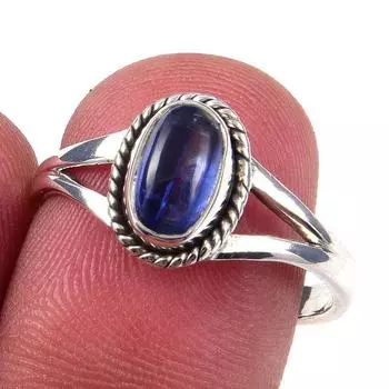 Natural Kyanite Gemstone Handmade 925 Solid Sterling Silver Ring Size 8 H1g93