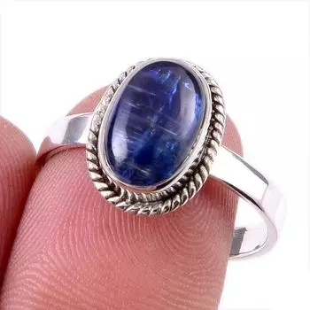 Natural Kyanite Gemstone Handmade 925 Solid Sterling Silver Gift Ring S.9 f0y40