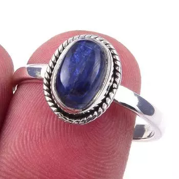 Natural Kyanite Gemstone Handmade 925 Solid Sterling Silver Ring Size 8 z4n20